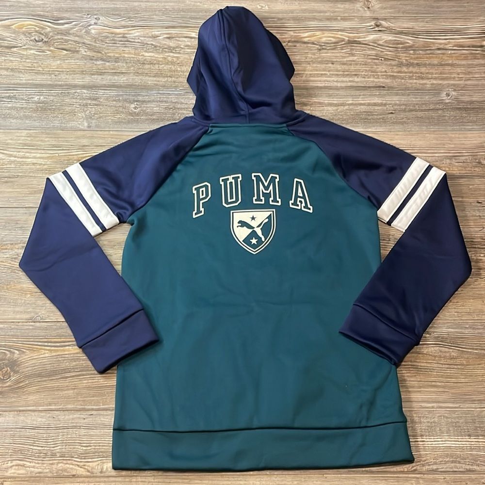 PUMA Boys Hoodie Youth Fashion Sweatshirt Size XL New Blue Green